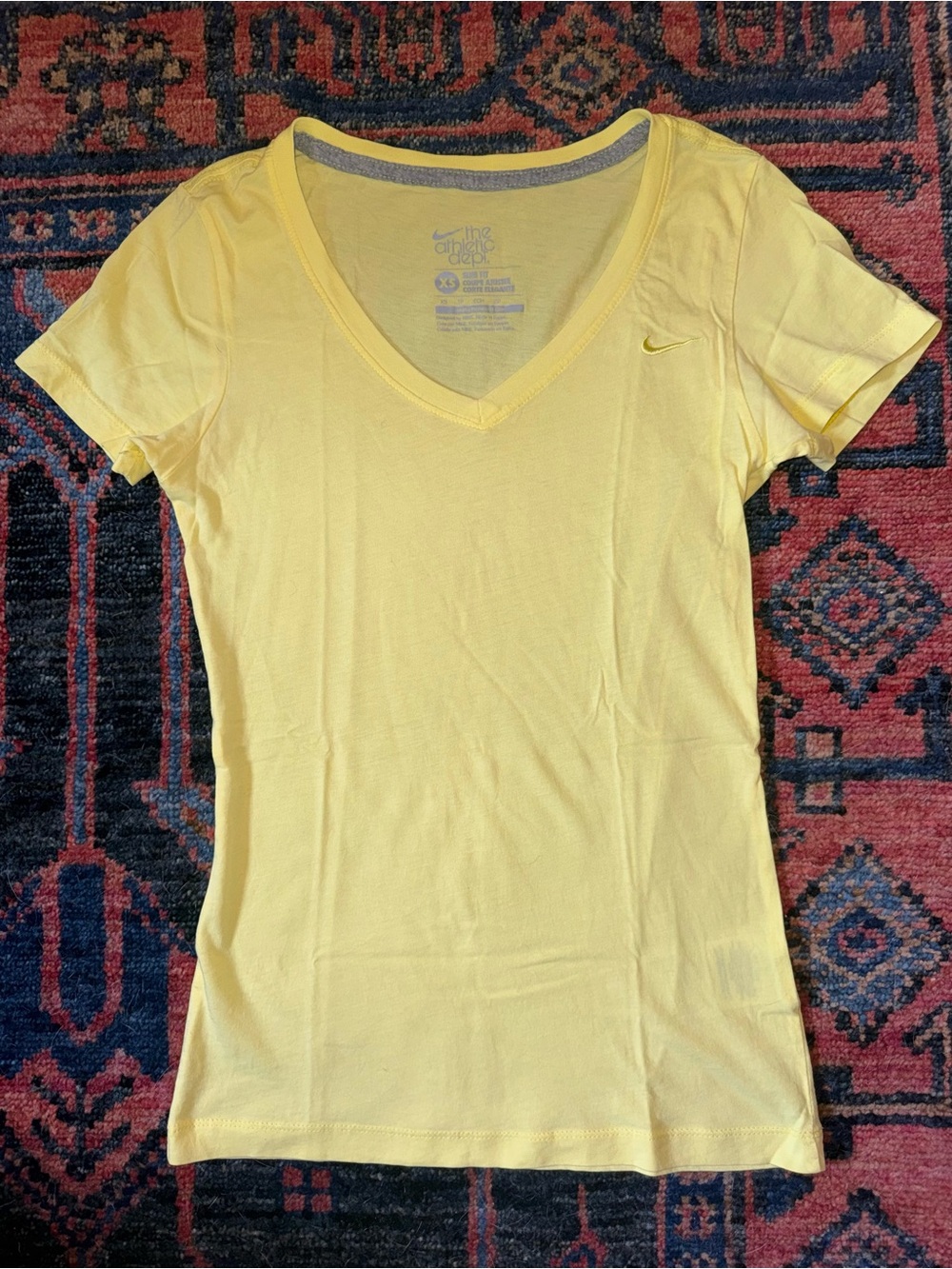 Nike The Athletic Dept Yellow V-Neck Short Sleeve Tee